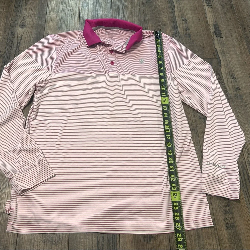 Coolibar Long Sleeve Polo Shirt‎ Mens Medium UPF 50+ Sun Protection FLAW
